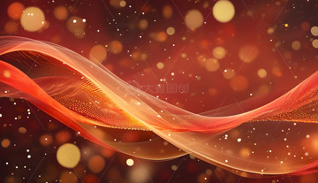 企业年会背景图红色金色流动光效1