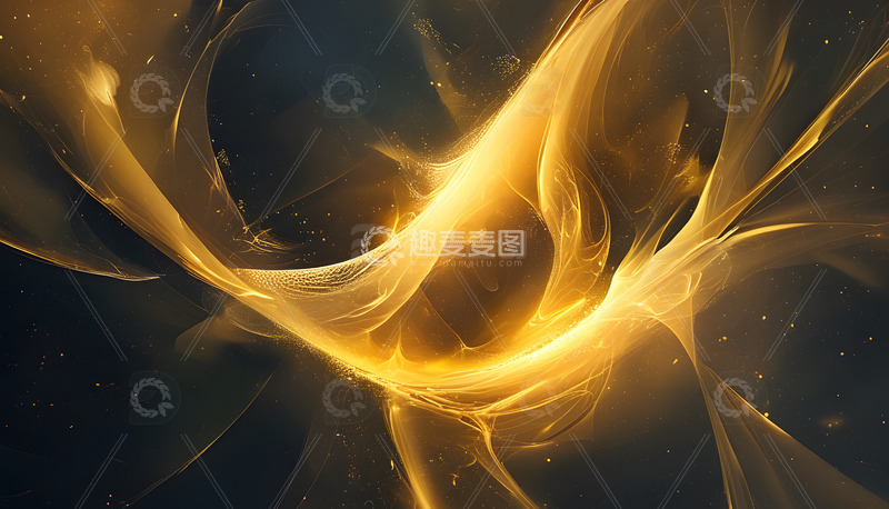 高清大图下载【趣麦麦图】企业年会背景图金色流动光效抽象艺术
