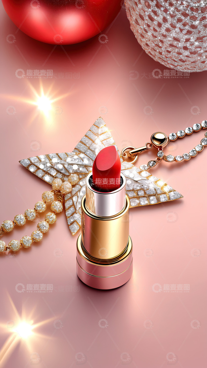 高清大图下载【趣麦麦图】圣诞节背景口红摄影素材47