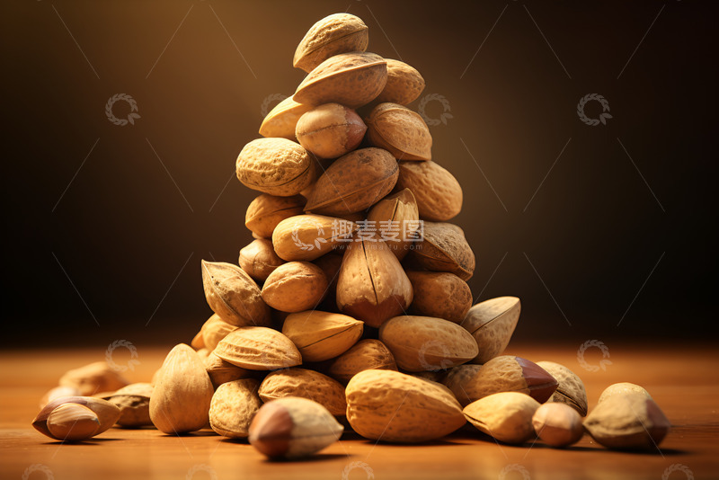 高清大图下载【趣麦麦图】一堆放在桌面的坚果