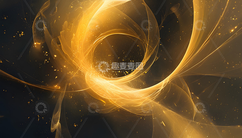 企业年会背景图金色抽象光效动态线条1