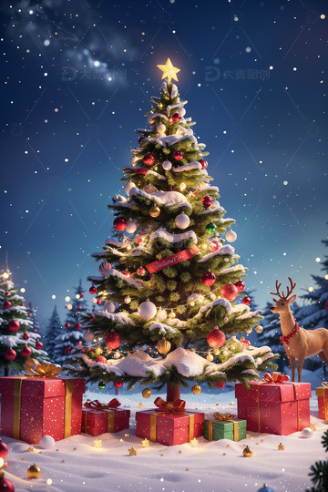 圣诞节室外圣诞树