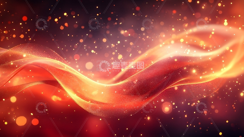 企业年会背景图红色橙色星光流动1