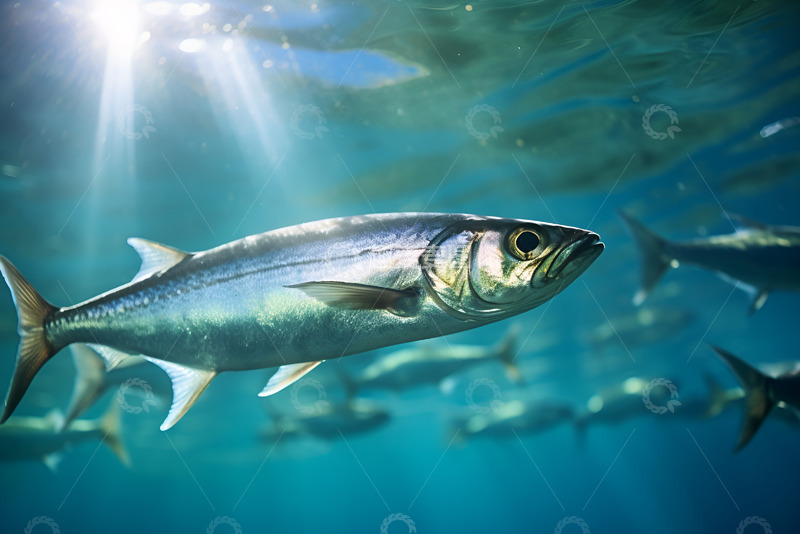 高清大图下载【趣麦麦图】海里的银色鱼群