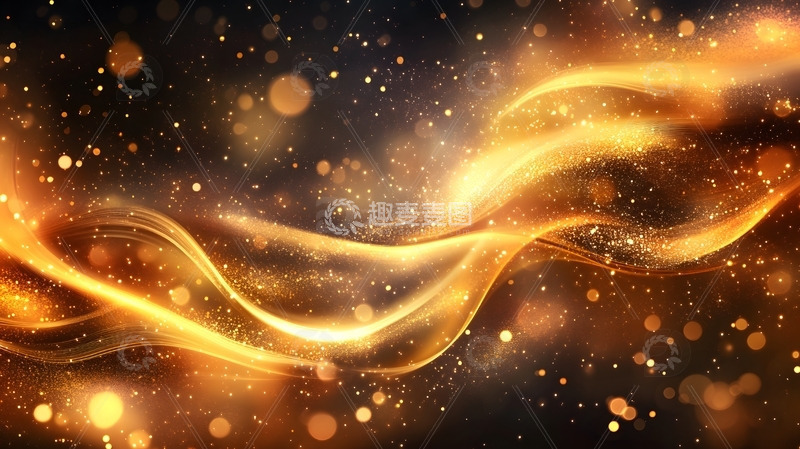 企业年会背景图金色流动光效星光闪烁