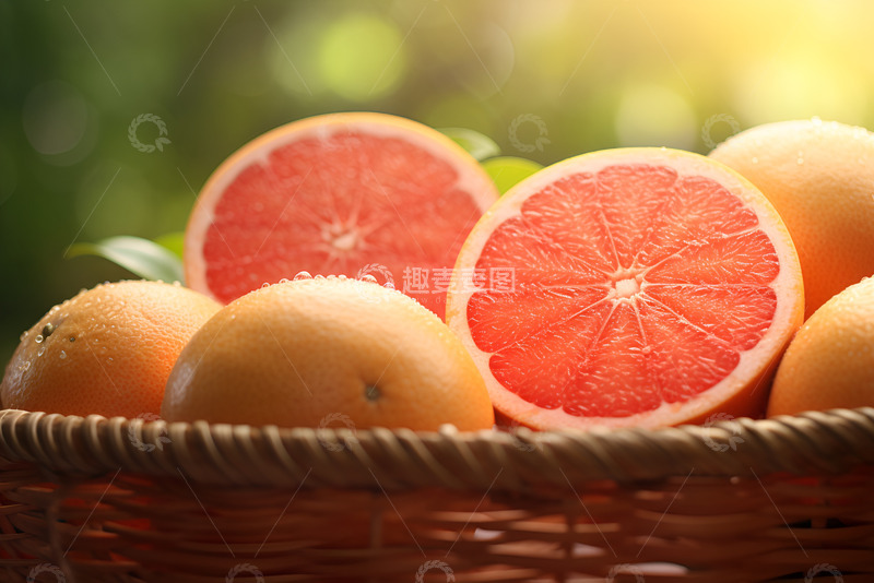 高清大图下载【趣麦麦图】一篮子红心柚子