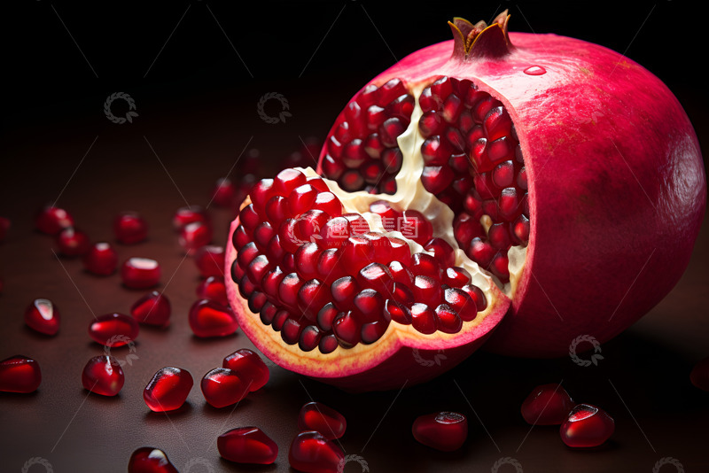 高清大图下载【趣麦麦图】剥开的石榴籽和石榴