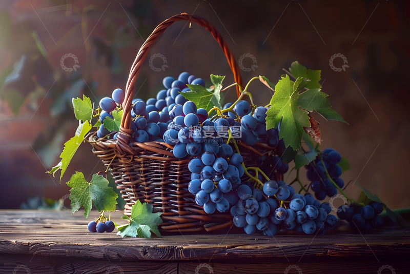 高清大图下载【趣麦麦图】一篮筐子葡萄