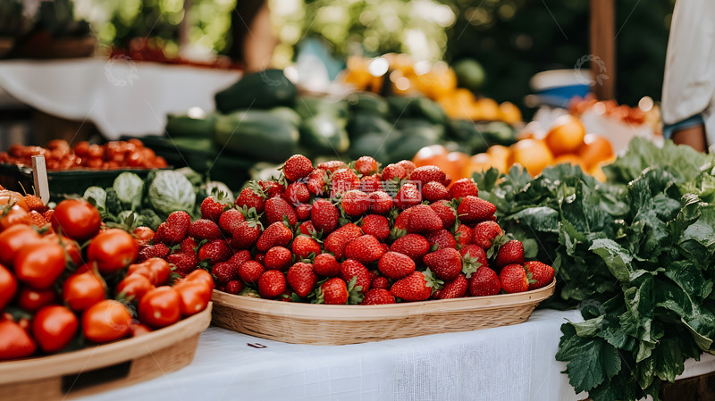 高清大图下载【趣麦麦图】农贸市场新鲜蔬果摊位静物摄影