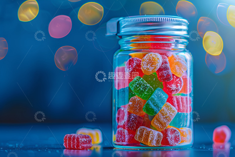 高清大图下载【趣麦麦图】-一瓶子彩色软糖