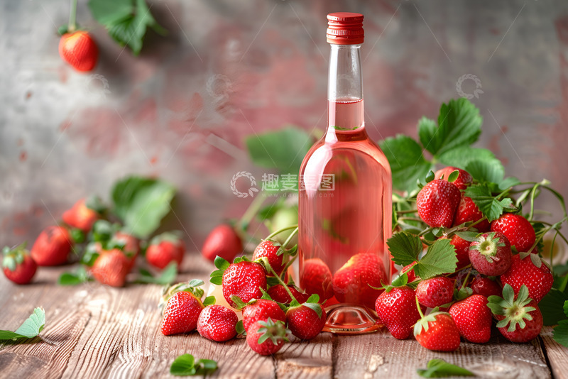 高清大图下载【趣麦麦图】一瓶草莓清酒