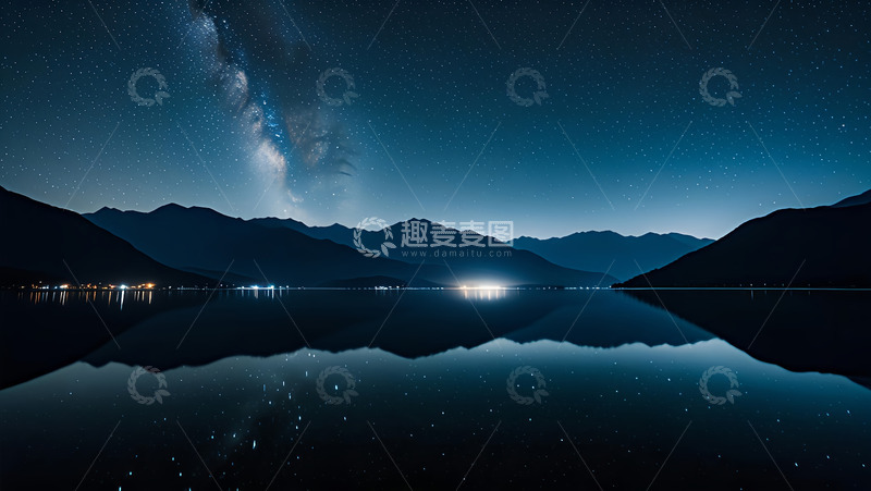 高清大图下载【趣麦麦图】夜晚江边灯光