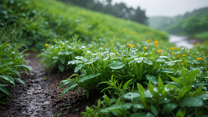 高清大图下载【趣麦麦图】雨后的野花高清