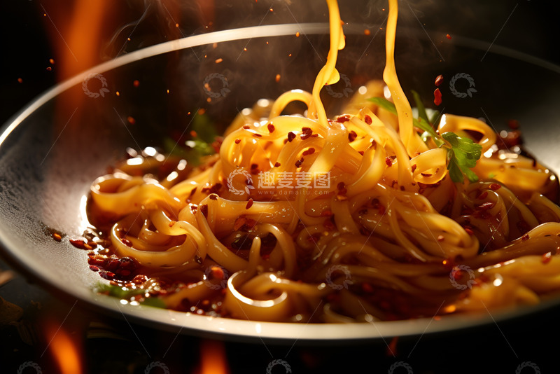 高清大图下载【趣麦麦图】美味的辣椒油拌面