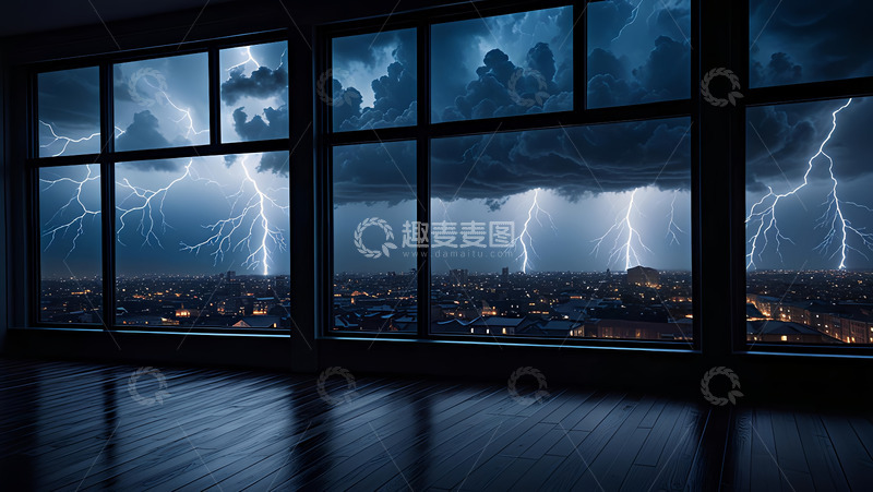 高清大图下载【趣麦麦图】窗外有雨高清