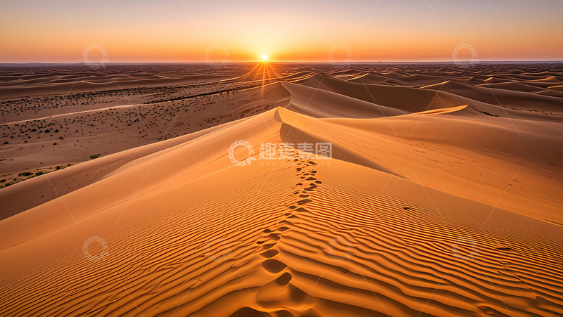 高清大图下载【趣麦麦图】大漠中追阳高清