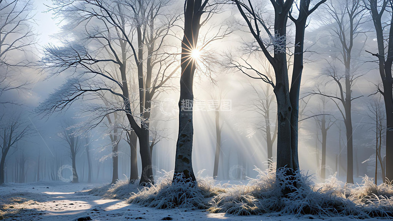 高清大图下载【趣麦麦图】晨阳下的雾凇
