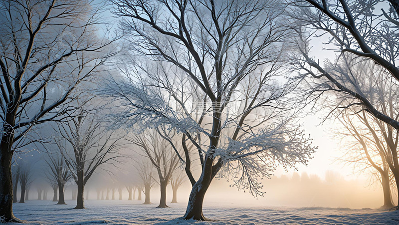 高清大图下载【趣麦麦图】冬季的日出景观