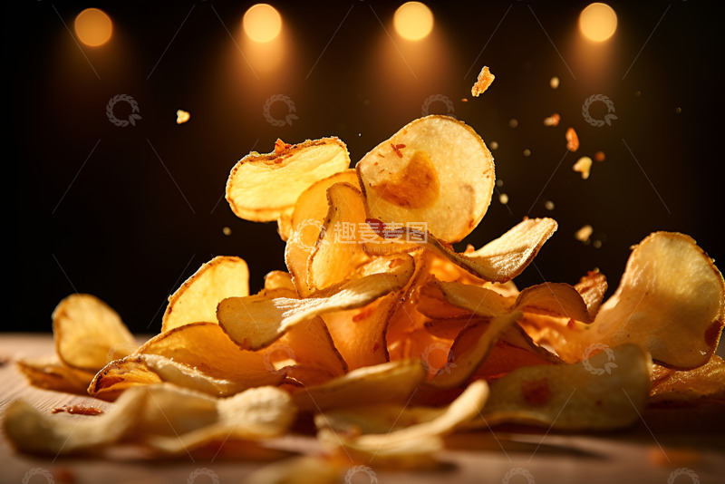 高清大图下载【趣麦麦图】洒落的炸土豆片