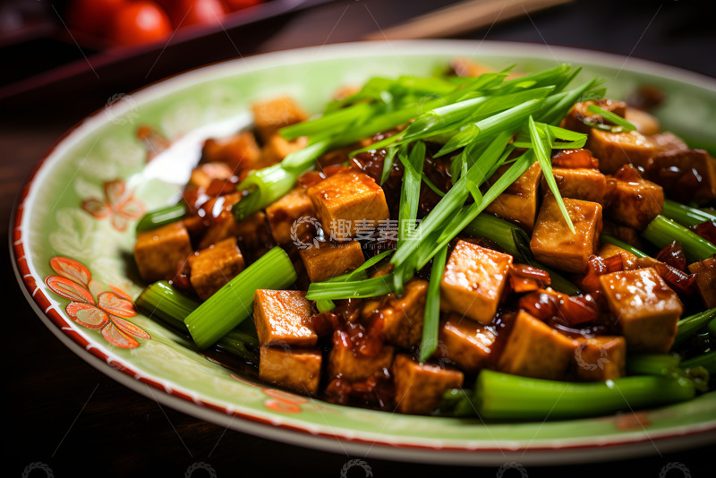 高清大图下载【趣麦麦图】一盘芹菜炒豆干