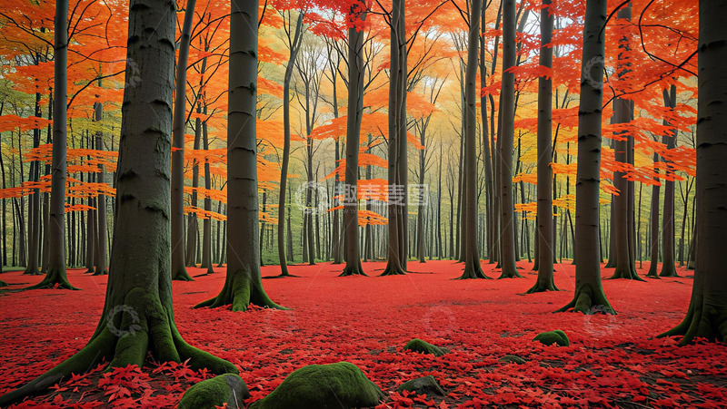 高清大图下载【趣麦麦图】秋风吹红了叶