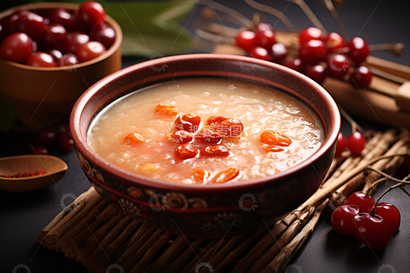 高清大图下载【趣麦麦图】一碗红枣大米粥