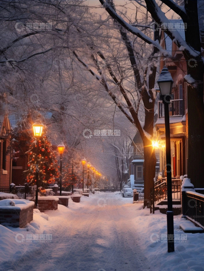 高清大图下载【趣麦麦图】城市冬季街道