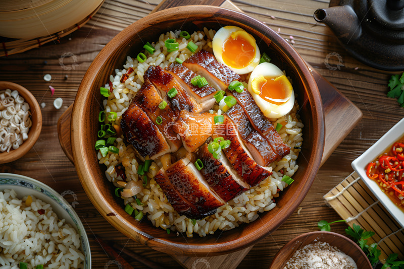 高清大图下载【趣麦麦图】一盘烤鸭盖米饭