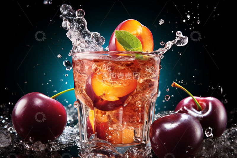 高清大图下载【趣麦麦图】一杯李子汁特写摄影