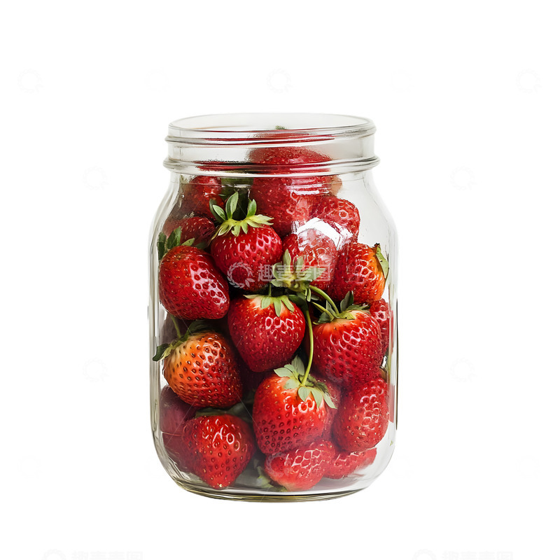 高清大图下载【趣麦麦图】玻璃罐子草莓水果
