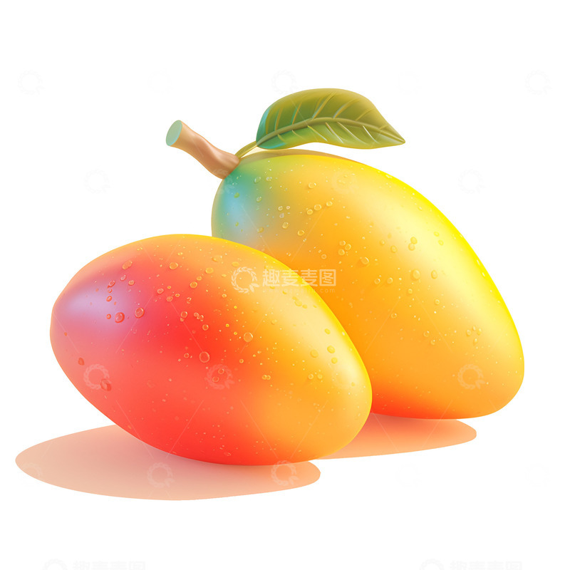 高清大图下载【趣麦麦图】卡通简约两个芒果