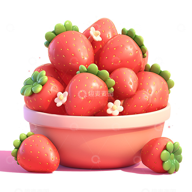 高清大图下载【趣麦麦图】一盆新鲜的草莓
