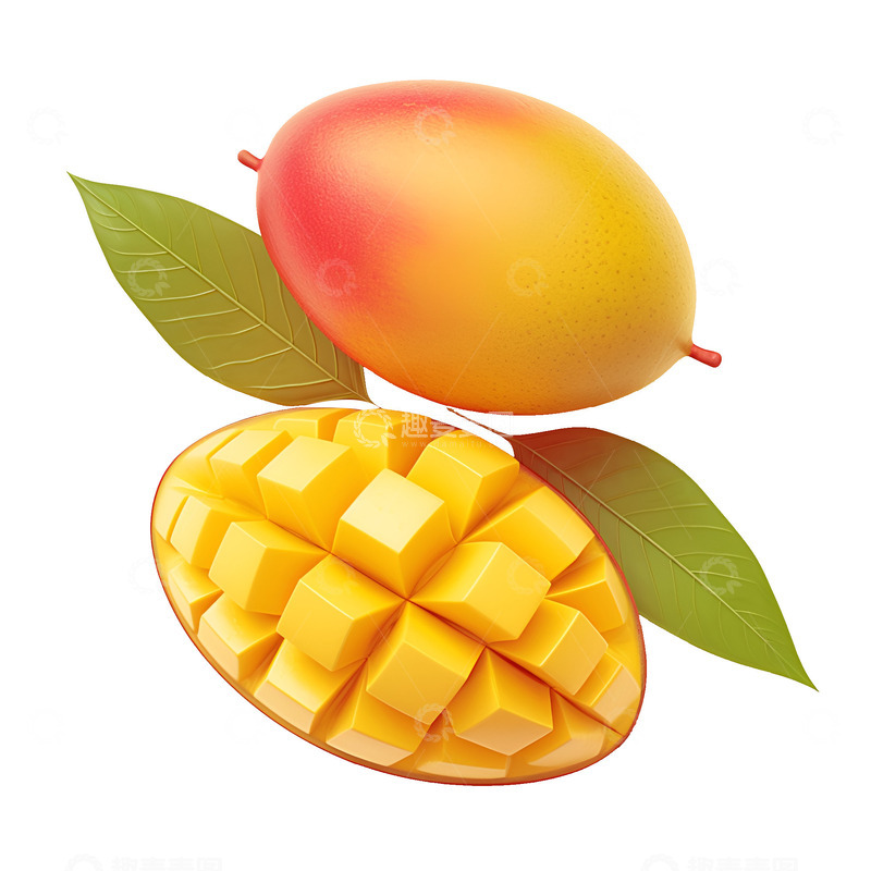 高清大图下载【趣麦麦图】卡通简约两颗芒果
