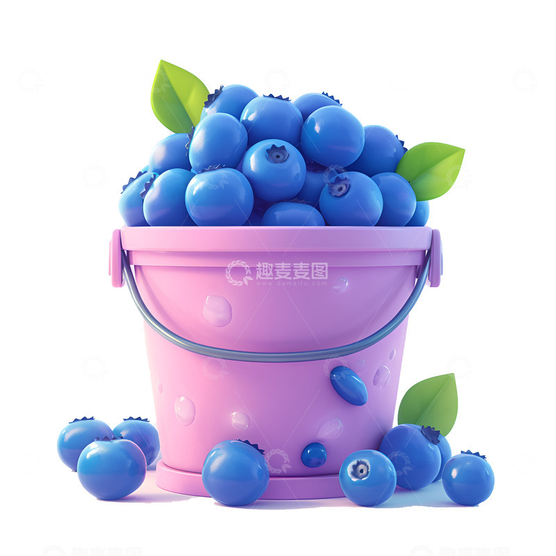 高清大图下载【趣麦麦图】一桶子新鲜蓝莓