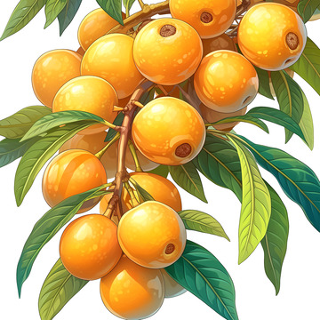 卡通简约一串枇杷