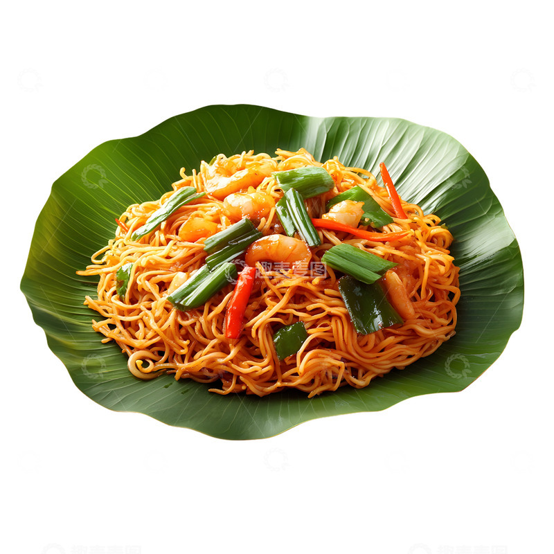 高清大图下载【趣麦麦图】荷叶炒面面食