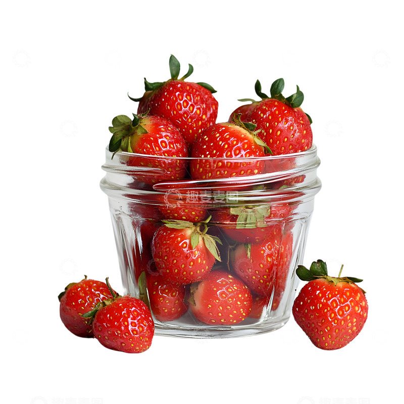 高清大图下载【趣麦麦图】玻璃罐草莓美食水果