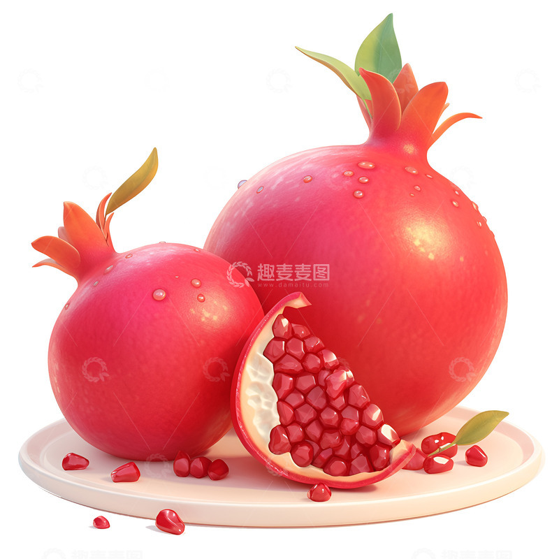 高清大图下载【趣麦麦图】卡通简约新鲜的石榴