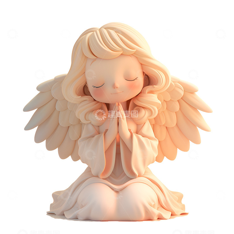 高清大图下载【趣麦麦图】祈祷的天使雕塑