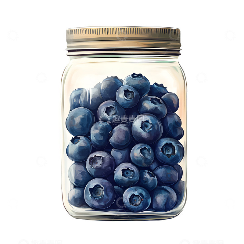 高清大图下载【趣麦麦图】一罐子蓝莓植物水果