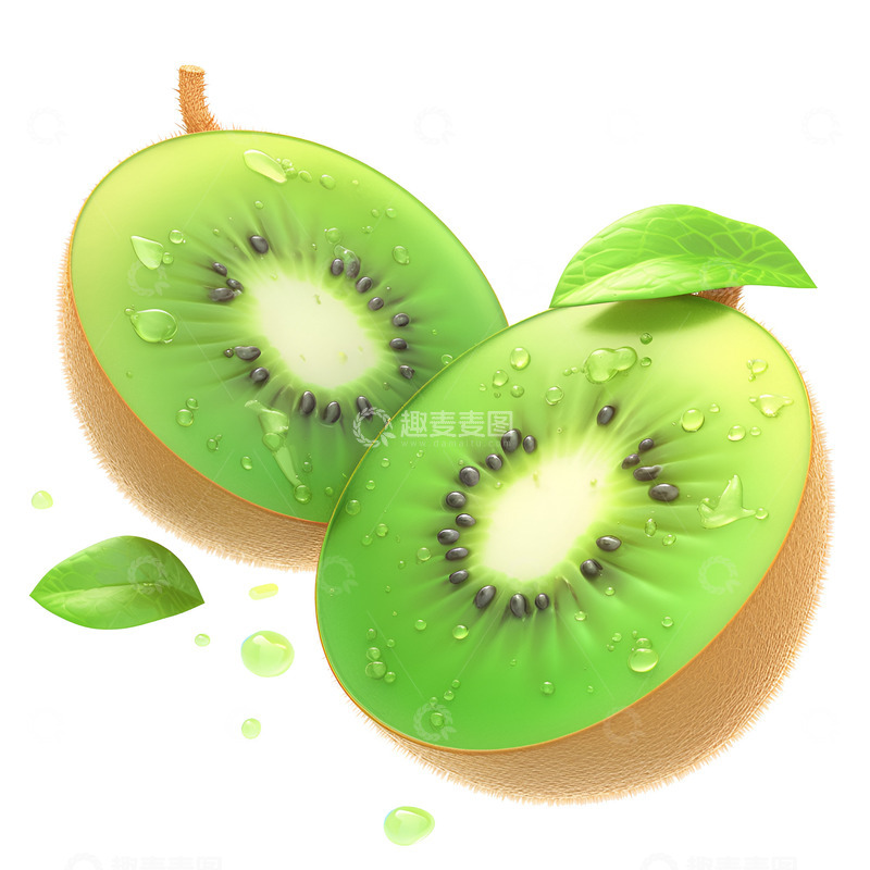 高清大图下载【趣麦麦图】卡通简约切开的猕猴桃