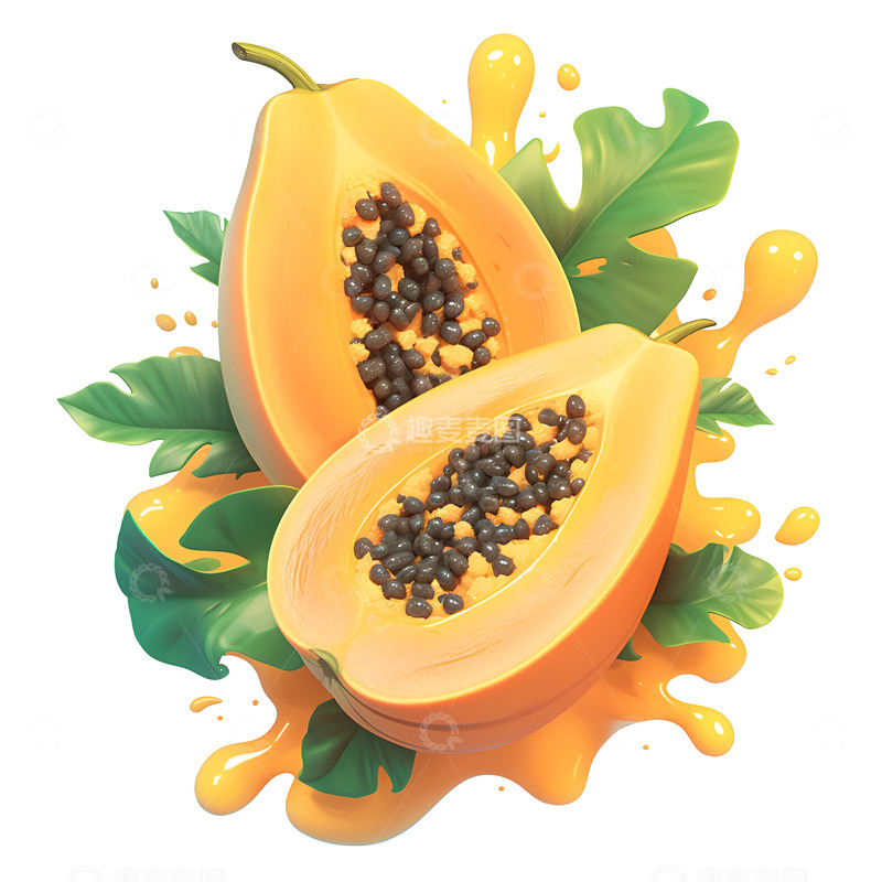 高清大图下载【趣麦麦图】卡通简约木瓜