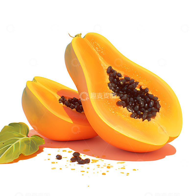 高清大图下载【趣麦麦图】卡通简约新鲜的木瓜