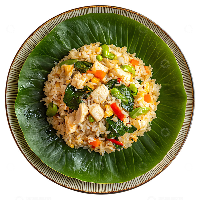 高清大图下载【趣麦麦图】荷叶炒饭快餐