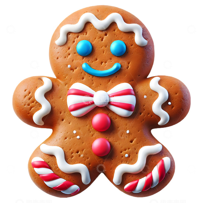 高清大图下载【趣麦麦图】姜饼人3D立体卡通素材