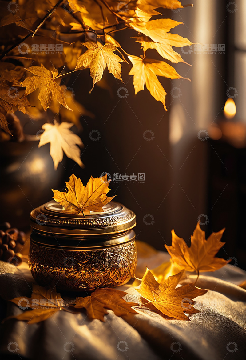 高清大图下载【趣麦麦图】室内枫叶唯美风景
