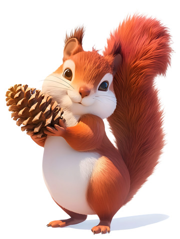 松果松鼠小动物冬季