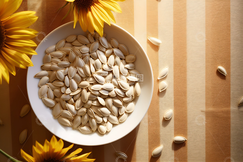 高清大图下载【趣麦麦图】一盘南瓜子放在桌面