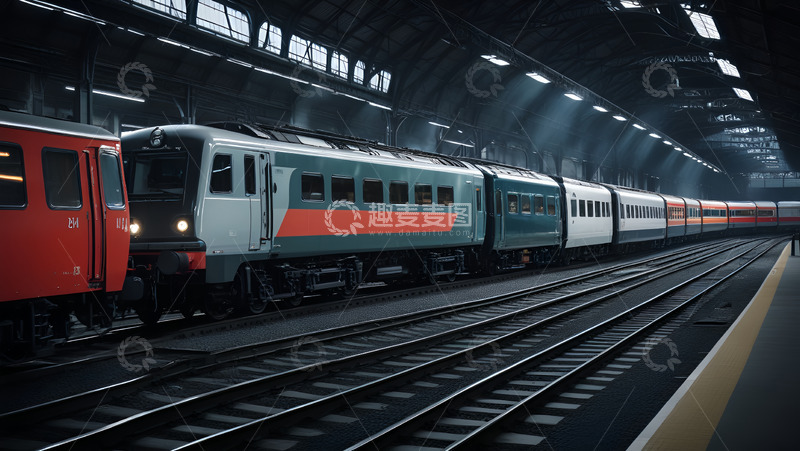 高清大图下载【趣麦麦图】停靠点的列车