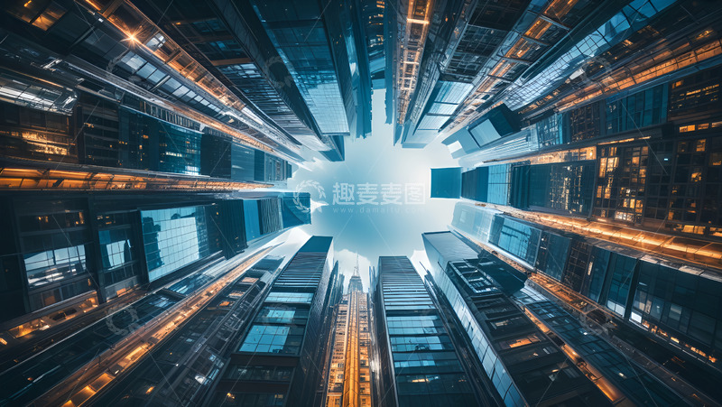 高清大图下载【趣麦麦图】大厦林立仰望